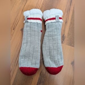 Bench Gray and Red Bootie Knit Socks